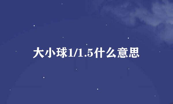 大小球1/1.5什么意思