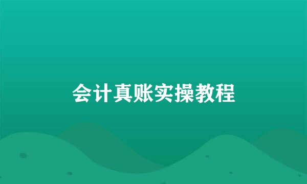 会计真账实操教程