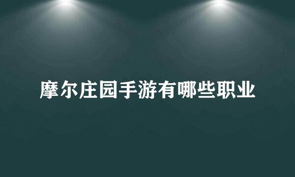 摩尔庄园手游有哪些职业