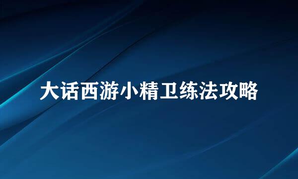 大话西游小精卫练法攻略