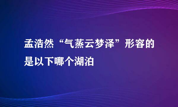 孟浩然“气蒸云梦泽”形容的是以下哪个湖泊