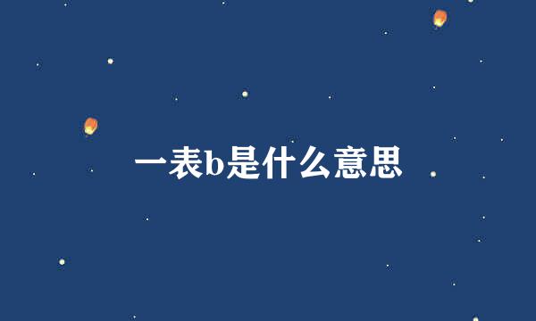 一表b是什么意思