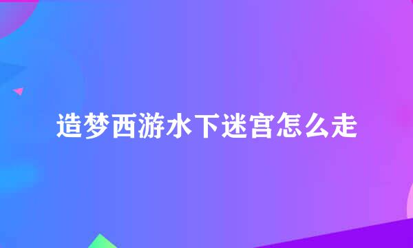 造梦西游水下迷宫怎么走