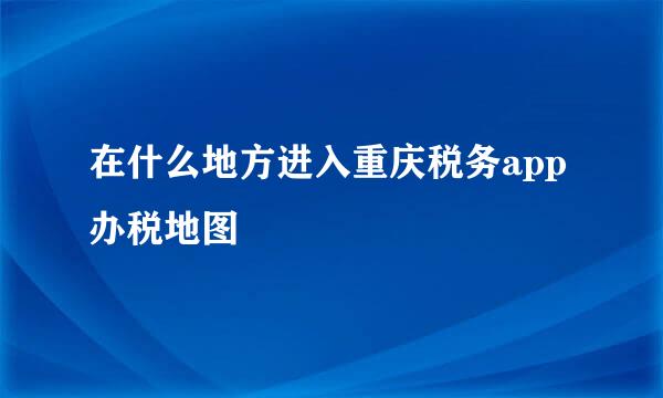 在什么地方进入重庆税务app办税地图
