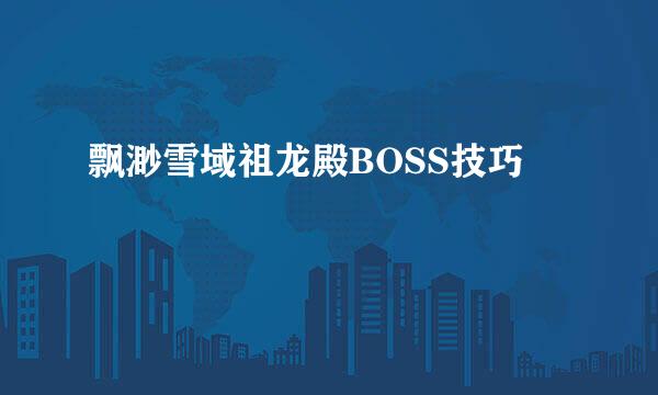 飘渺雪域祖龙殿BOSS技巧