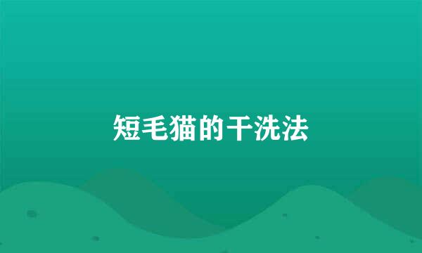 短毛猫的干洗法