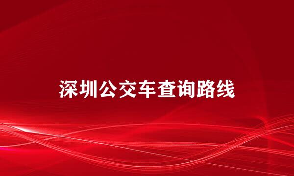 深圳公交车查询路线