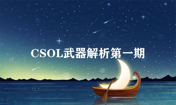 CSOL武器解析第一期