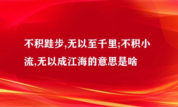 不积跬步,无以至千里;不积小流,无以成江海的意思是啥