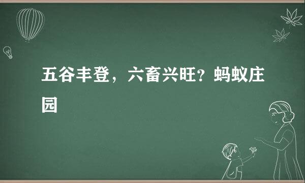 五谷丰登，六畜兴旺？蚂蚁庄园