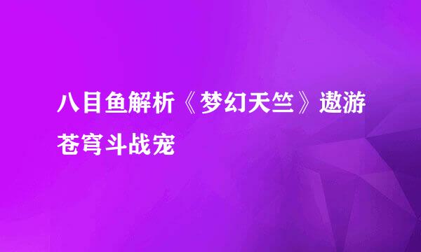 八目鱼解析《梦幻天竺》遨游苍穹斗战宠