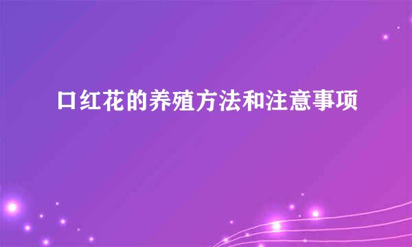 口红花的养殖方法和注意事项