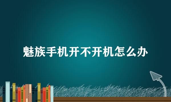 魅族手机开不开机怎么办