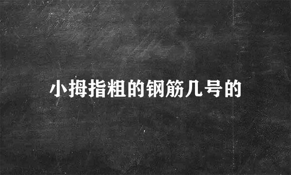 小拇指粗的钢筋几号的