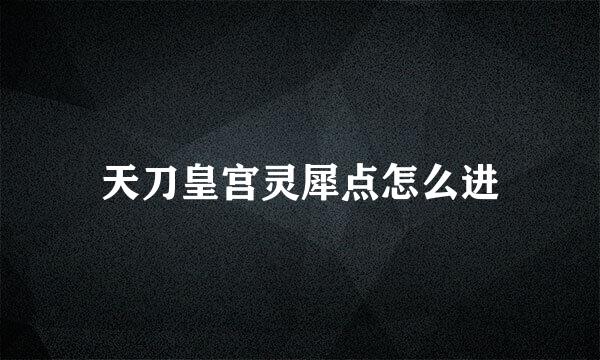 天刀皇宫灵犀点怎么进
