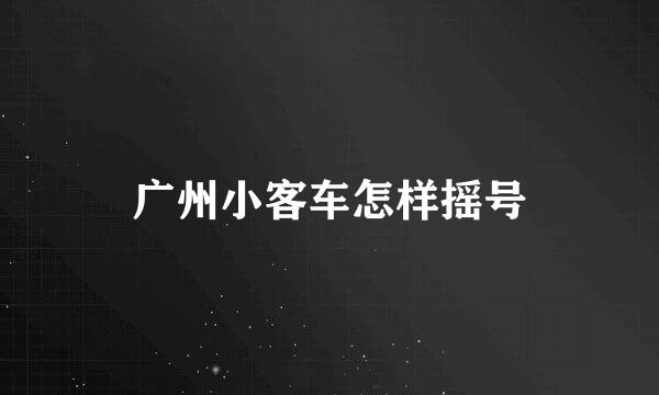 广州小客车怎样摇号