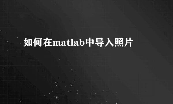 如何在matlab中导入照片