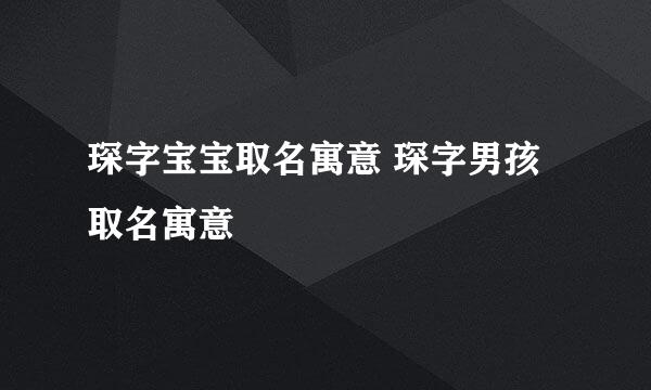 琛字宝宝取名寓意 琛字男孩取名寓意