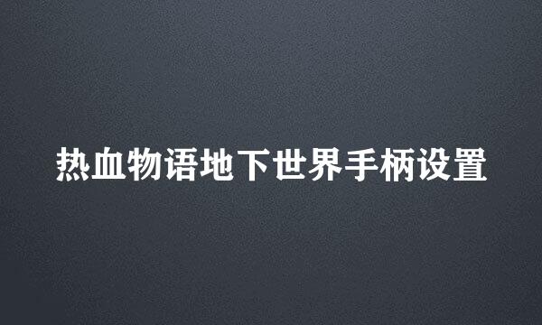 热血物语地下世界手柄设置