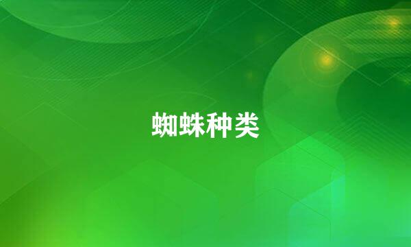 蜘蛛种类