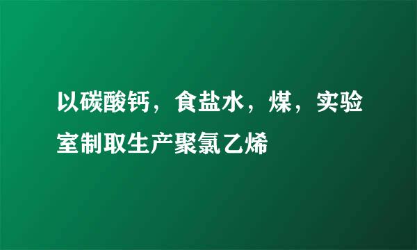 以碳酸钙，食盐水，煤，实验室制取生产聚氯乙烯