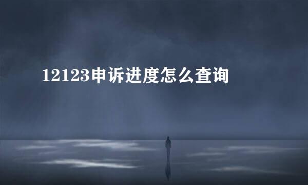 12123申诉进度怎么查询