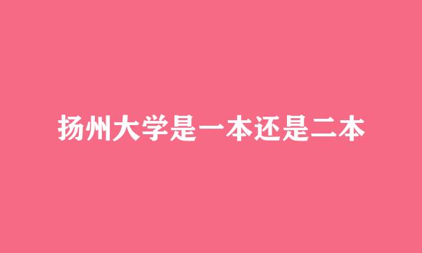 扬州大学是一本还是二本