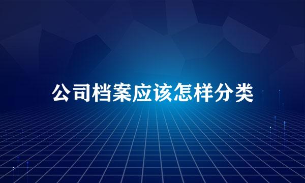 公司档案应该怎样分类