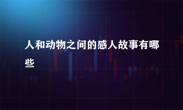 人和动物之间的感人故事有哪些