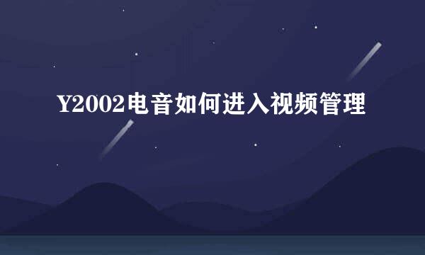 Y2002电音如何进入视频管理