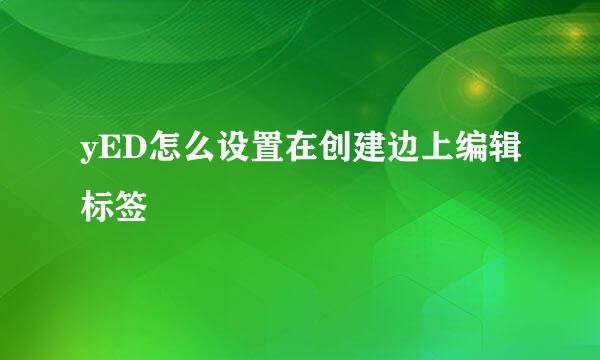 yED怎么设置在创建边上编辑标签