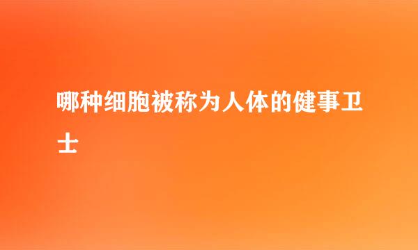 哪种细胞被称为人体的健事卫士