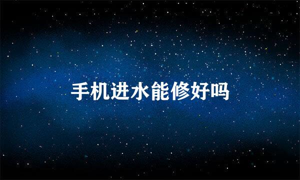 手机进水能修好吗