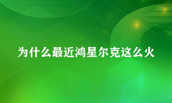 为什么最近鸿星尔克这么火