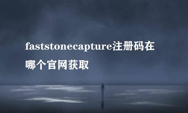 faststonecapture注册码在哪个官网获取