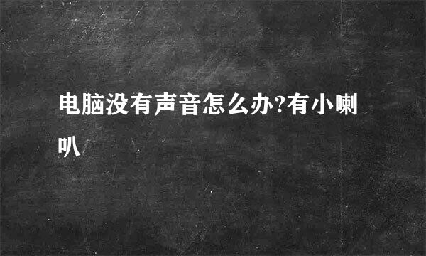 电脑没有声音怎么办?有小喇叭