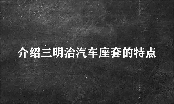 介绍三明治汽车座套的特点
