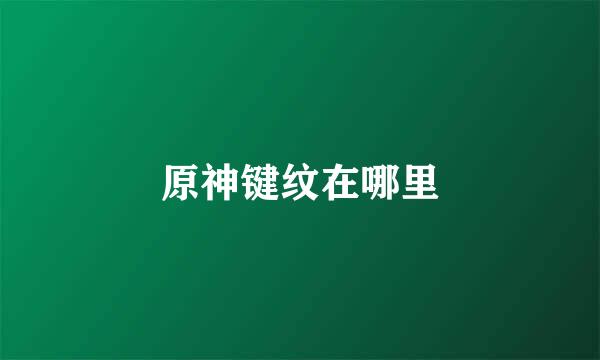 原神键纹在哪里