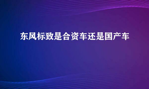 东风标致是合资车还是国产车