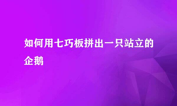 如何用七巧板拼出一只站立的企鹅
