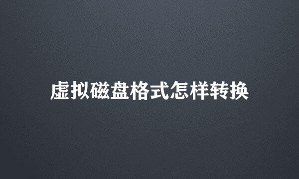 虚拟磁盘格式怎样转换