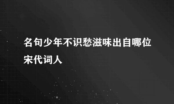 名句少年不识愁滋味出自哪位宋代词人