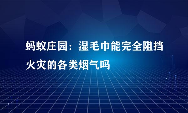 蚂蚁庄园：湿毛巾能完全阻挡火灾的各类烟气吗