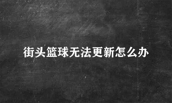 街头篮球无法更新怎么办