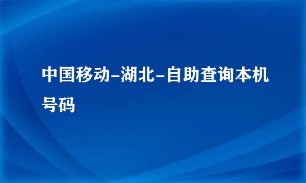 中国移动-湖北-自助查询本机号码