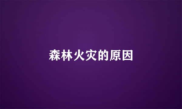 森林火灾的原因