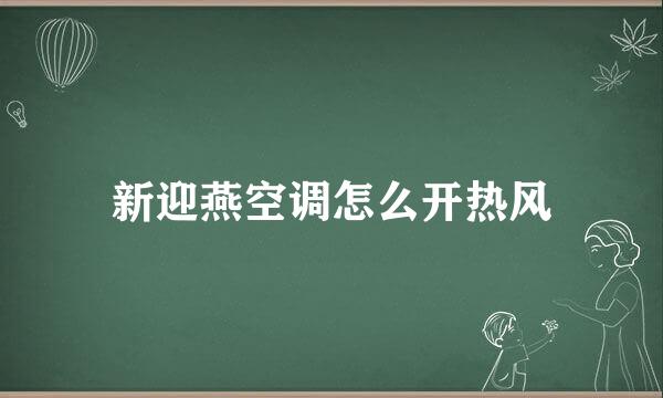 新迎燕空调怎么开热风