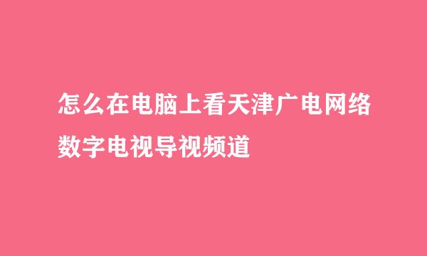 怎么在电脑上看天津广电网络数字电视导视频道