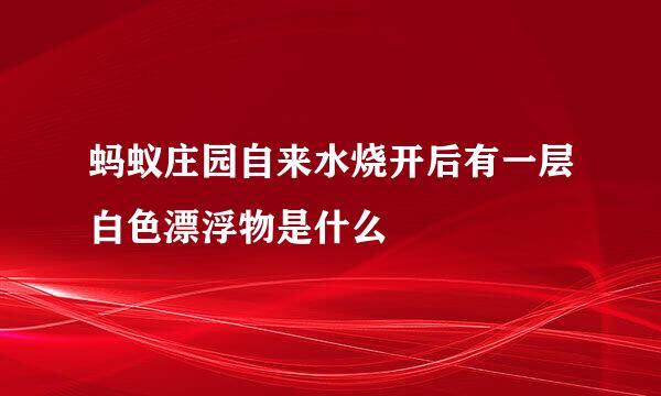 蚂蚁庄园自来水烧开后有一层白色漂浮物是什么
