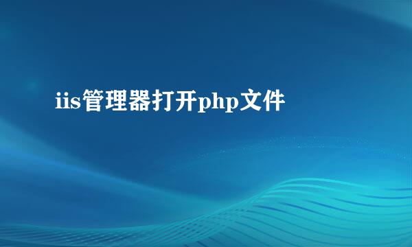 iis管理器打开php文件